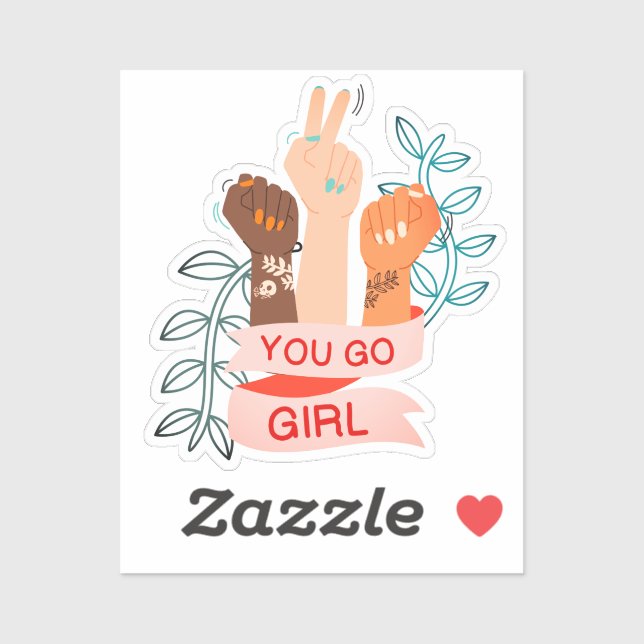 Sticker Allez, fille (Feuille)
