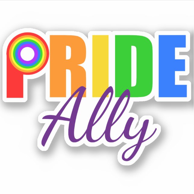 Sticker Alliance arc-en-ciel gay pride Ally LGBTQ (Devant)