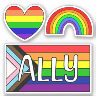 Sticker Alliance LGBTQIA+   drapeau arc-en-ciel