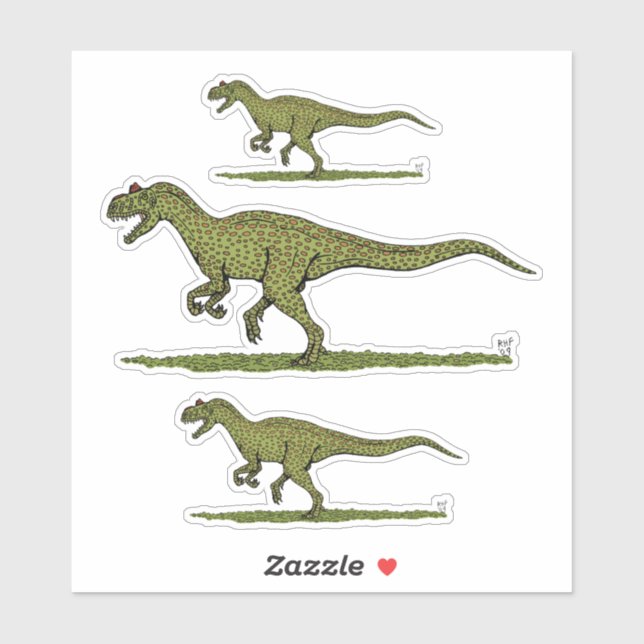 Sticker Allosaurus de Dinosaure Jurassique (Feuille)