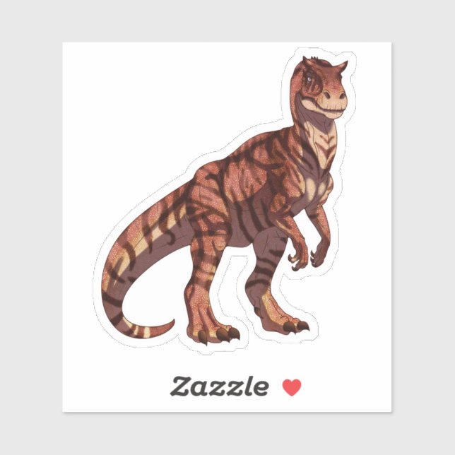 Sticker Allosaurus de Tigre (Feuille)