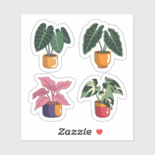 Sticker Alocasia & Plante Rare Aquarelle