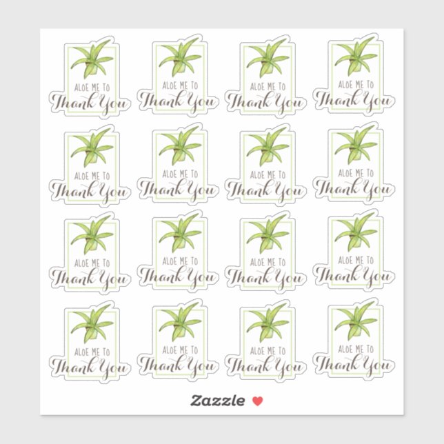 Sticker Aloe Merci Pun (Feuille)