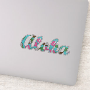 Sticker Aloha Hawaii Hibiscus rose noix de coco à fleurs
