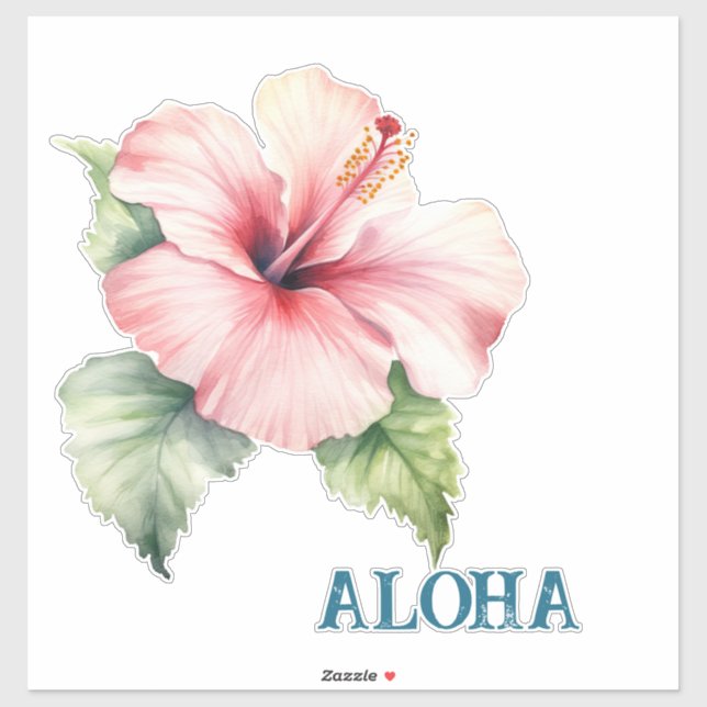 Sticker Aloha Hibiscus Fleur (Feuille)