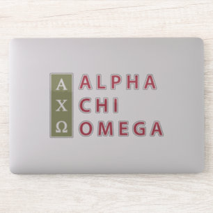 Sticker Alpha Chi Omega   Logo empilé