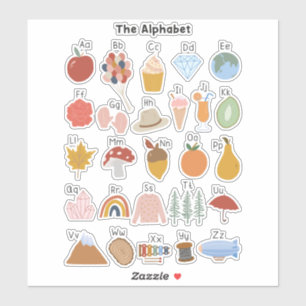 Sticker Alphabet de A à Z avec images pour enfants