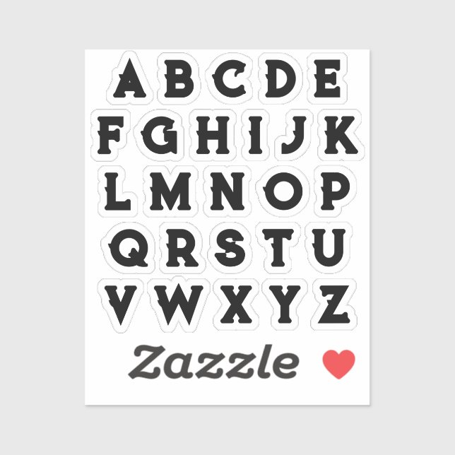 Sticker Alphabet Définir les lettres Coques supérieures dé (Feuille)