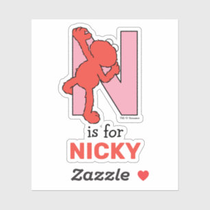 Sticker Alphabet d'Elmo Rose N