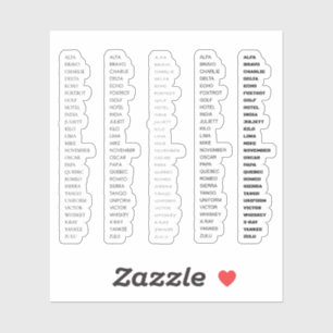 Sticker Alphabet des noms militaires