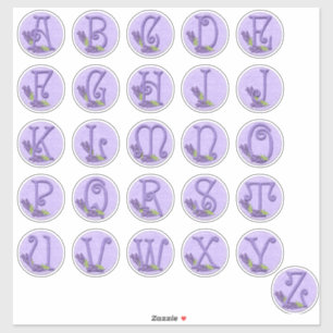 Sticker Alphabet Lavande Style Felt