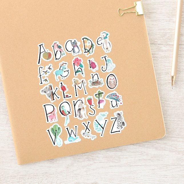 Sticker Alphabet mignon enfants abc animaux (Carnet)
