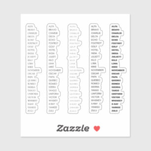 Sticker Alphabet phonétique de l'OTAN pour moniteur de cla