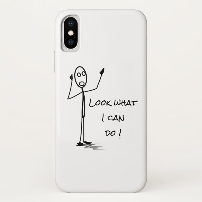 Sticker am Telefon lustig Schwarz-Weiß Case-Mate iPhone Hülle (Rückseite)
