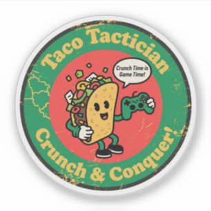 Sticker Amateur de tacos et joueur "Tacticien Tacos Conquê