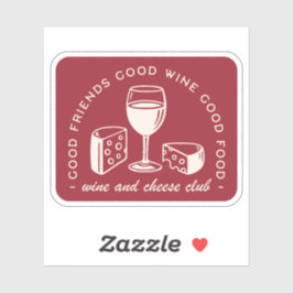 Sticker Amateur de vin rouge et de fromage esthétique