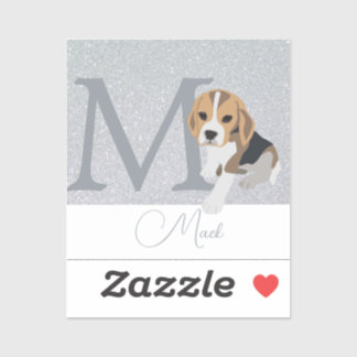 Sticker Amateurs de Beagle de Parties scintillant d'argent