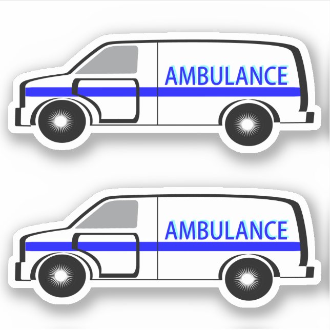 Sticker Ambulance - Coupe de 2 pouces (Devant)