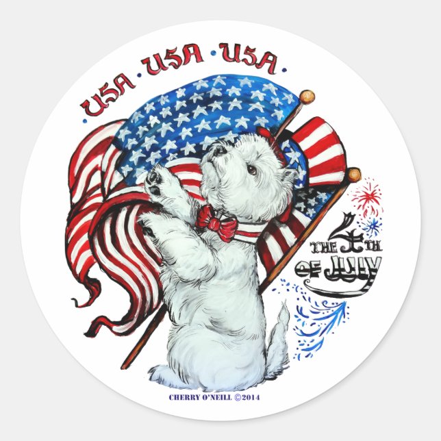 Sticker américain Westie (Devant)