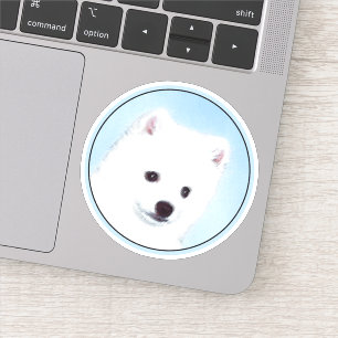 Sticker American Eskimo Dog Painting - Original Dog Art