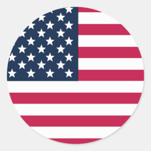 Sticker American Flag Round