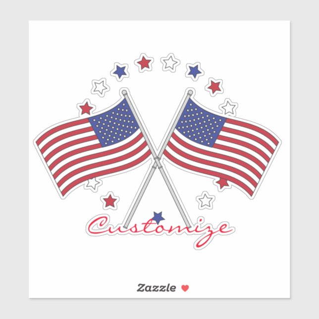 Sticker American Flags Thunder_Cove Patriotic 4th of July (Feuille)