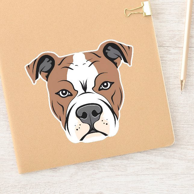 Sticker American Staffordshire Terrier Amstaff Dog Face (Carnet)