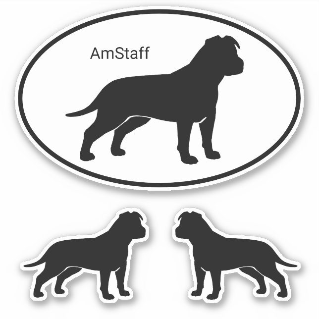 Sticker American Staffordshire Terrier Silhouettes AmStaff (Devant)