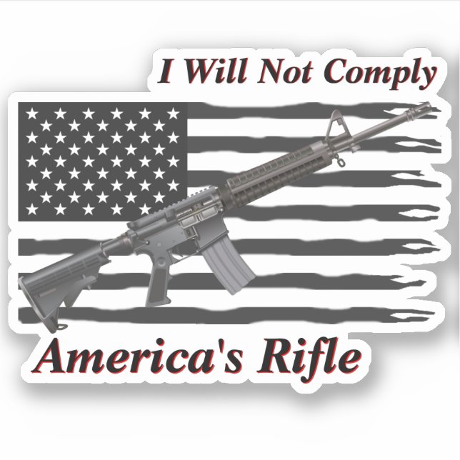 Sticker Amérique Rifle Rifle Ripped États-Unis Drapeau Je  (Devant)