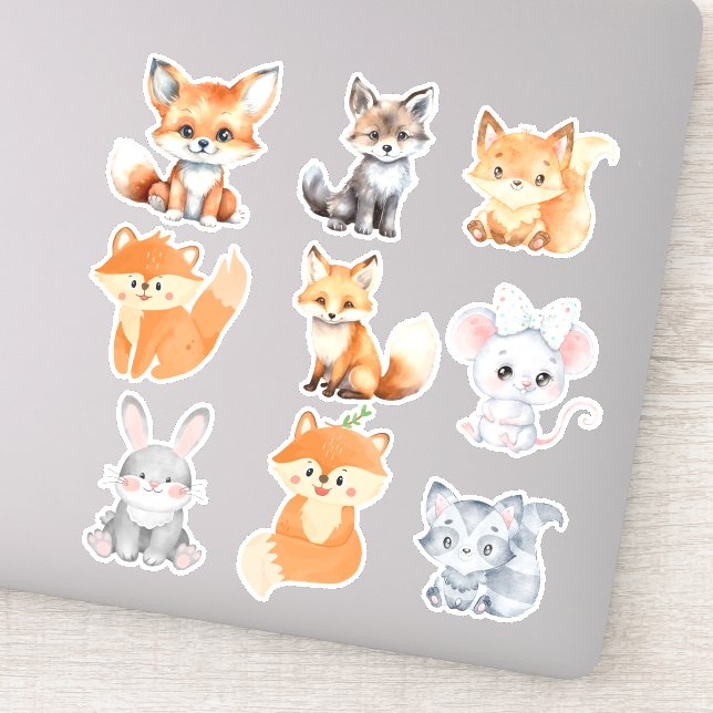 Sticker Amis de la forêt : Baguette adorable des créatures (Détail)