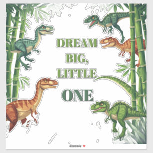 Sticker Amis dinosaures encadrés dans une scène de jungle