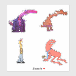 Sticker Amis souriants crevettes la goutte Adulte Cool de 