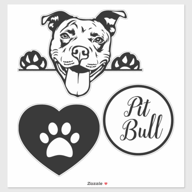 Sticker Amour de Pit Pull (Feuille)