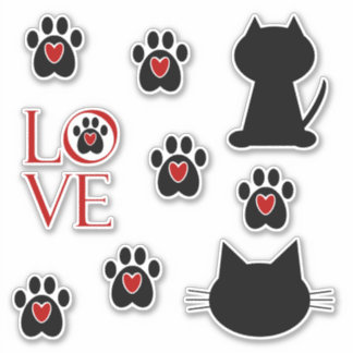 Sticker Amour Empreinte de patte