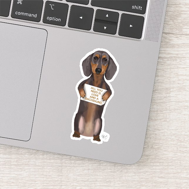 Sticker Amour et Dachshund (Détail)