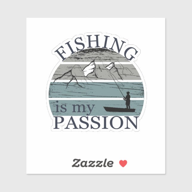 Sticker Amoureux de la pêche vintage (Feuille)