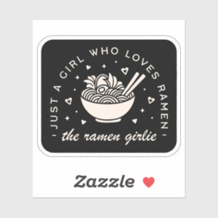 Sticker Amoureux de Ramen fille Japonaise nourriture drôle