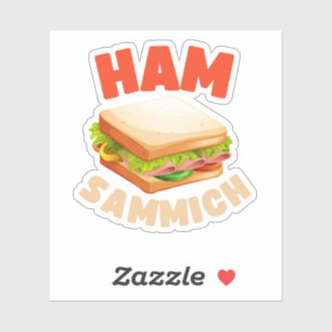 Sticker Amoureux de sandwich jambon Sandwich au jambon Drô