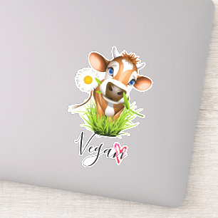 Sticker Amoureux des animaux végétalien de vache