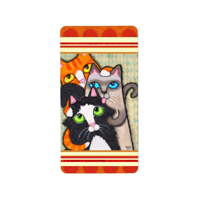 Sticker Amoureux des chats / Étiquettes (Devant)