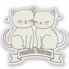 Sticker Amoureux des chats Parfait ensemble