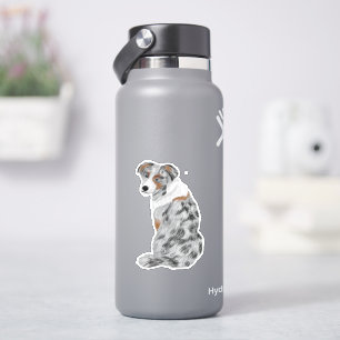 Sticker Amoureux des chiens australien Shepherd Grey