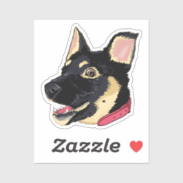 Sticker Amoureux des chiens chiot allemand