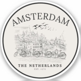 Sticker Amsterdam Cute Vintage Landscape