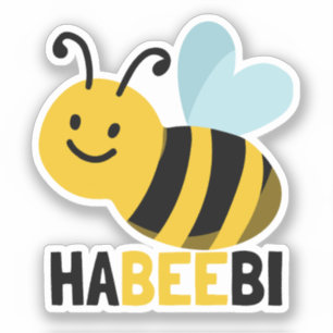 Sticker Amusant Cute Habeebi Bee Pun Habibi