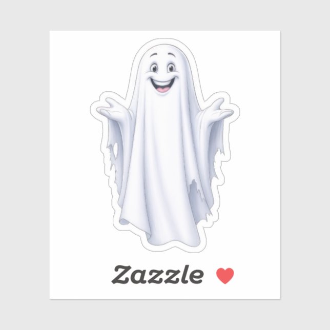 Sticker Amusant Fantôme Heureux (Feuille)