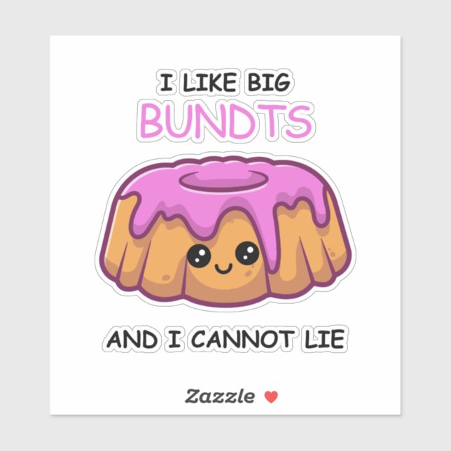 Sticker Amusant J'aime les gros pains et je ne peux pas me (Feuille)