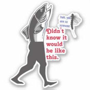 Sticker Amusant marché poisson athée de l'évolution accide
