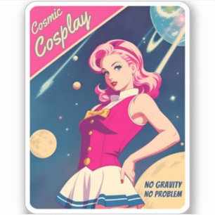 Sticker Amusant style rétro Japon Kawaii Cosplay Humour