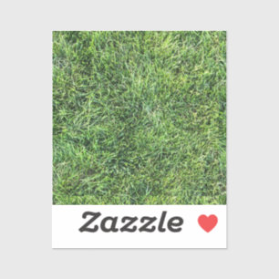 Sticker Amusante herbe verte vraie texture photo motif pla
